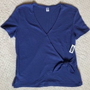 🆕Old Navy - Dress Shirt - Purple V-Neck Tied Knot